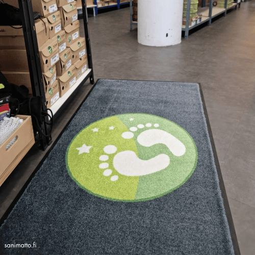 Logomatto yrityksen tiskillä